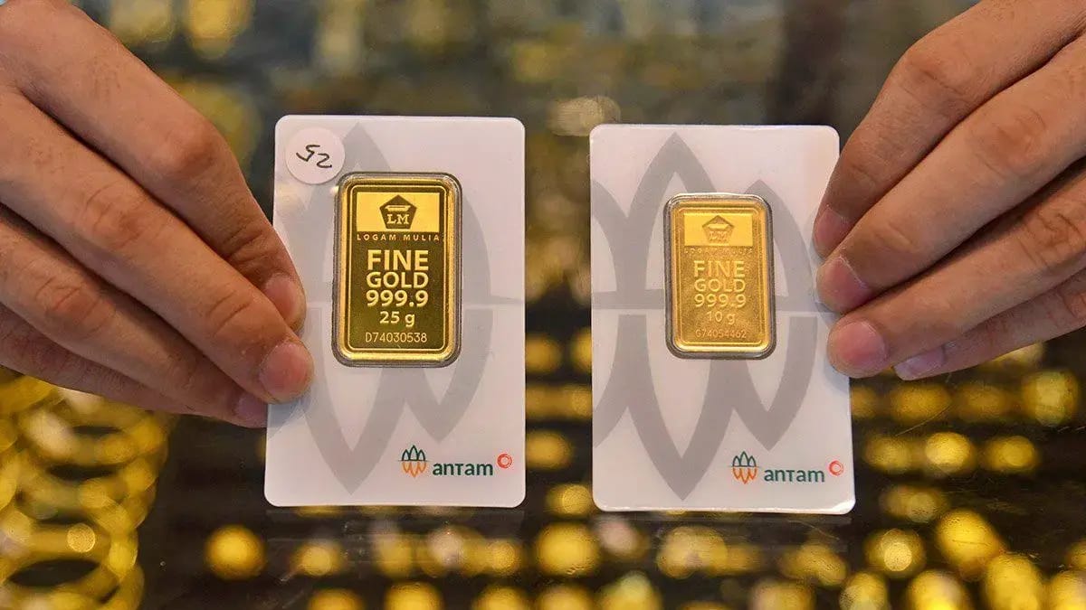 Raja Emas Indonesia dan Hartadinata Abadi terpantau mengalami kenaikan harga perhiasan emas, tetapi Laku Emas akhirnya stabil pada Rabu siang, 4 Maret 2026. Foto: berandapost.com - mimbarjumat.com